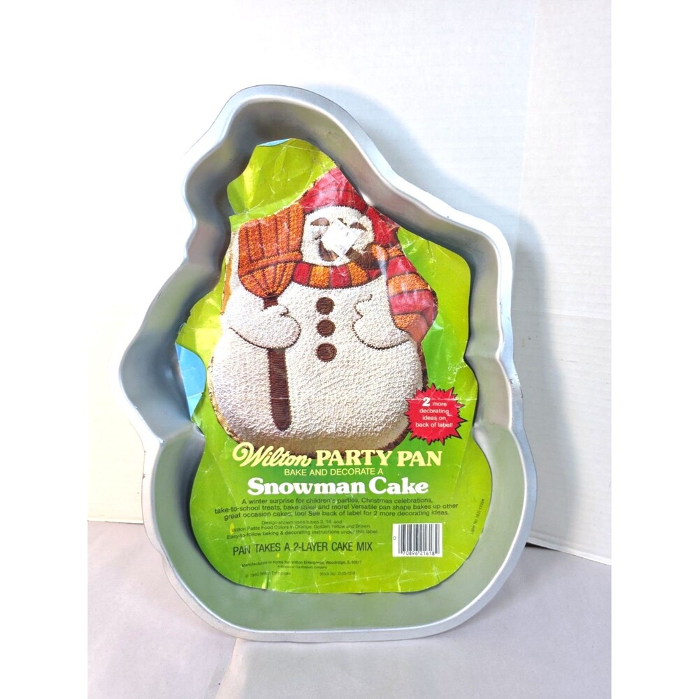 Vintage Snowman Cake Metal Pan  1980 Wilton Party Pan Christmas-14.5"x 11"